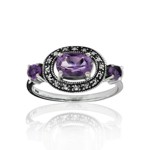 Marcasite and Amethyst 3-stone Ring Marcasite and Amethyst 3-stone Ring